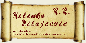 Milenko Milojčević vizit kartica